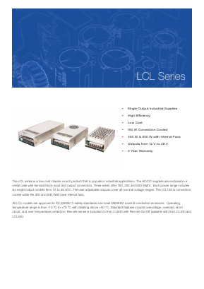 LCL300PS12 Datasheet PDF XP Power Limited
