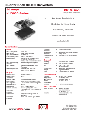 KHQ05048S1V2AL Datasheet PDF XP Power Limited