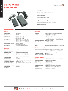 AED70US15 Datasheet PDF XP Power Limited
