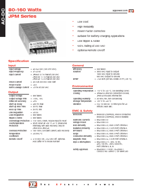 JPM160PS03 Datasheet PDF XP Power Limited