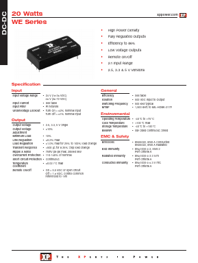 WE320 Datasheet PDF XP Power Limited