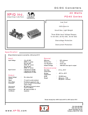 PD40-12HA Datasheet PDF XP Power Limited