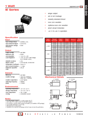 IE0312S Datasheet PDF XP Power Limited