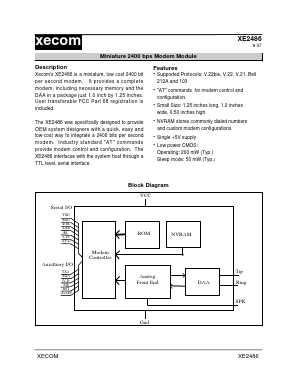 XE2486 Datasheet PDF Xecom