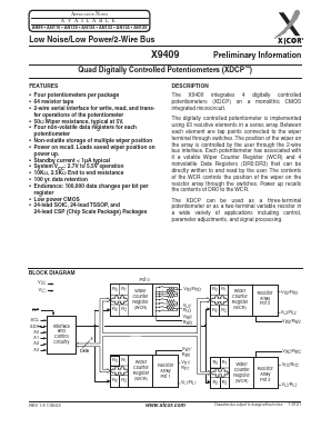 X9409YZ24-2.7 Datasheet PDF Xicor -> Intersil
