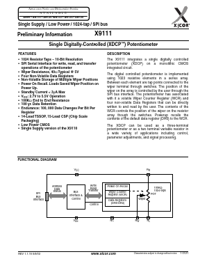 X9111 Datasheet PDF Xicor -> Intersil