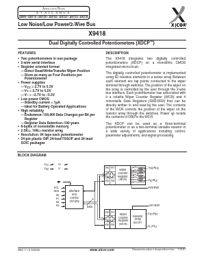 X9418YV24-2.7 Datasheet PDF Xicor -> Intersil