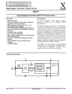 X9271TV Datasheet PDF Xicor -> Intersil