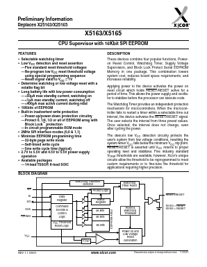 X5165 Datasheet PDF Xicor -> Intersil