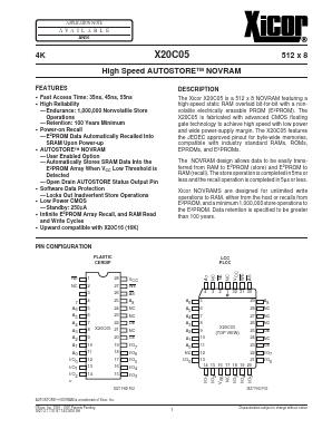 X20C05PM-45 Datasheet PDF Xicor -> Intersil