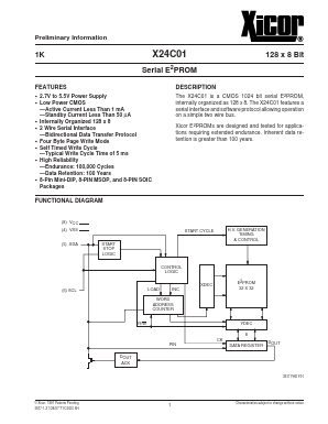X24C01DM Datasheet PDF Xicor -> Intersil