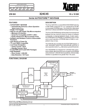 X24C45P Datasheet PDF Xicor -> Intersil