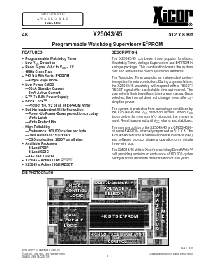 X25043 Datasheet PDF Xicor -> Intersil