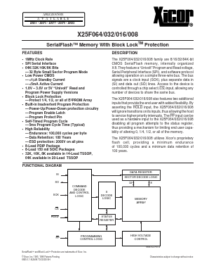 X25F016P-5 Datasheet PDF Xicor -> Intersil