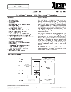 X25F128PI Datasheet PDF Xicor -> Intersil