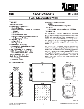 X28C512E-20 Datasheet PDF Xicor -> Intersil
