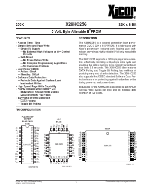 X28HC256P-12 Datasheet PDF Xicor -> Intersil