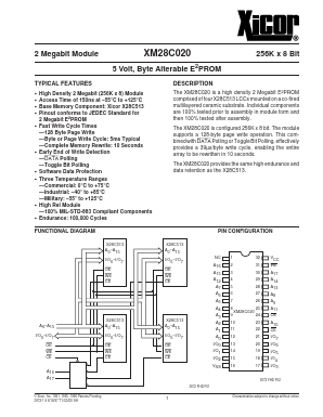 XM28C020PI-25 Datasheet PDF Xicor -> Intersil