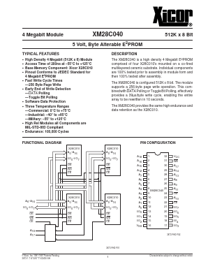 XM28C040MHR-25 Datasheet PDF Xicor -> Intersil