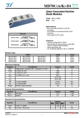 MD70C18D1 Datasheet PDF Yangzhou yangjie electronic co., Ltd