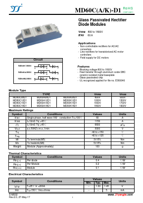 MD60K18D1 Datasheet PDF Yangzhou yangjie electronic co., Ltd