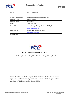 CPF106C Datasheet PDF YCL Electronics 