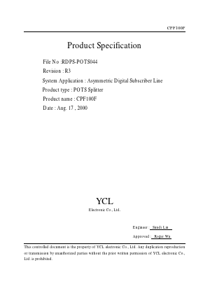 CPF100F Datasheet PDF YCL Electronics 