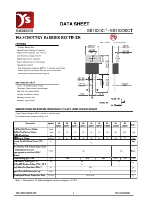 SB10150CT Datasheet PDF Yea Shin Technology Co., Ltd