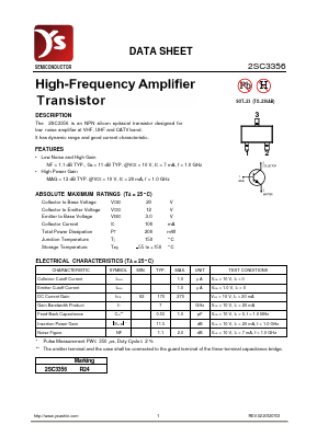 2SC3356 Datasheet PDF Yea Shin Technology Co., Ltd
