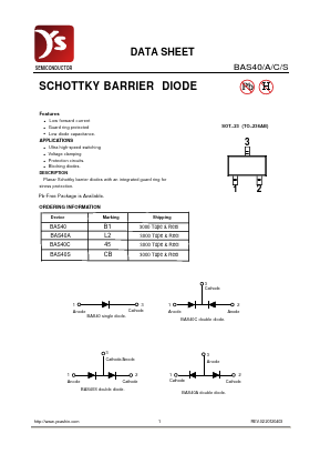 BAS40S Datasheet PDF Yea Shin Technology Co., Ltd