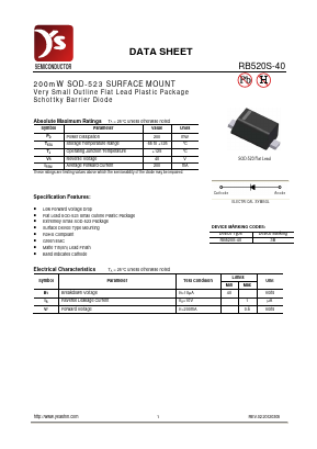 RB520S-40 Datasheet PDF Yea Shin Technology Co., Ltd