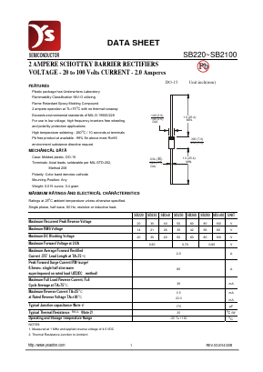 SB220 Datasheet PDF Yea Shin Technology Co., Ltd