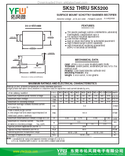 SK52-SMB Datasheet PDF DONGGUAN YOU FENG WEI ELECTRONICS CO., LTD