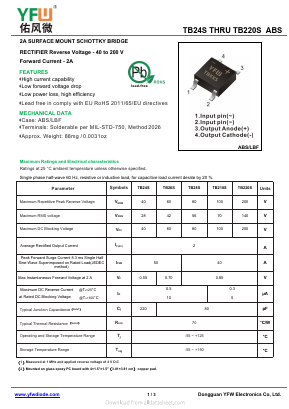 TB26S Datasheet PDF DONGGUAN YOU FENG WEI ELECTRONICS CO., LTD