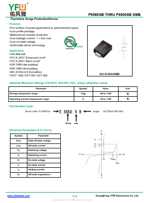 P4500SB Datasheet PDF DONGGUAN YOU FENG WEI ELECTRONICS CO., LTD