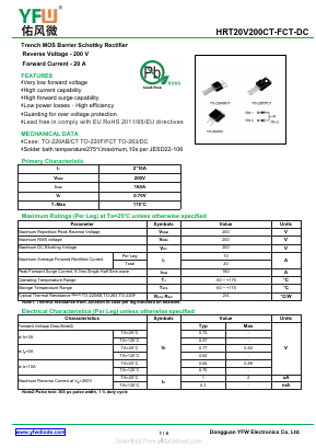 HRT20V200DC-R Datasheet PDF DONGGUAN YOU FENG WEI ELECTRONICS CO., LTD