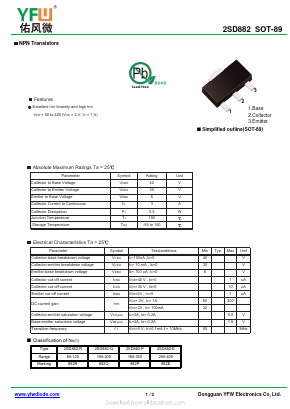 2SD882-R Datasheet PDF DONGGUAN YOU FENG WEI ELECTRONICS CO., LTD