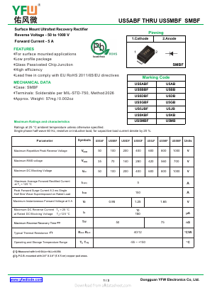 US5ABF Datasheet PDF DONGGUAN YOU FENG WEI ELECTRONICS CO., LTD