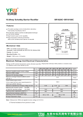 SR1050C Datasheet PDF DONGGUAN YOU FENG WEI ELECTRONICS CO., LTD