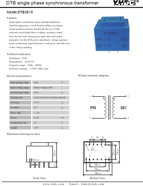 DTB3515 Datasheet PDF Beijing Yaohuadechang Electronic Co., Ltd.