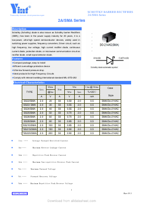 SS215SMA Datasheet PDF Shanghai Yint Electronic Co., Ltd.