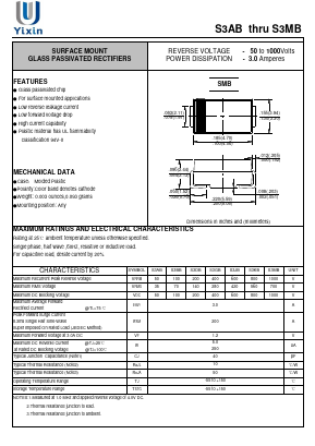 S3BB Datasheet PDF Shenzhen Yixinwei Technology Co., Ltd.