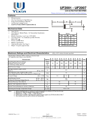 UF2001 Datasheet PDF Shenzhen Yixinwei Technology Co., Ltd.