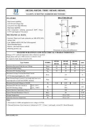 SB320L Datasheet PDF Shenzhen Yixinwei Technology Co., Ltd.