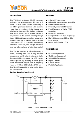 YB1508 Datasheet PDF YOBON TECHNOLOGIES,INC.