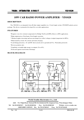 YD1028 Datasheet PDF Wuxi Youda electronics Co.,LTD