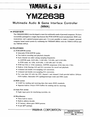 YMZ263B-F Datasheet PDF Yamaha Corporation