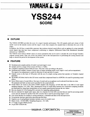 YSS244 Datasheet PDF Yamaha Corporation
