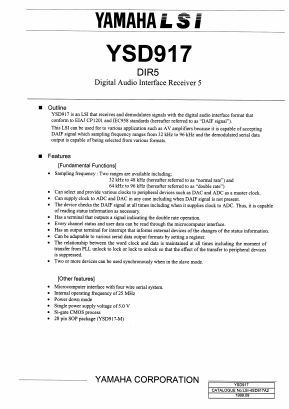 YSD917-M Datasheet PDF Yamaha Corporation