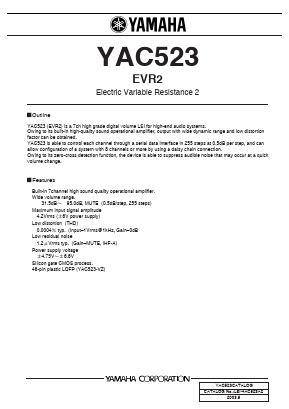 YAC523 Datasheet PDF Yamaha Corporation